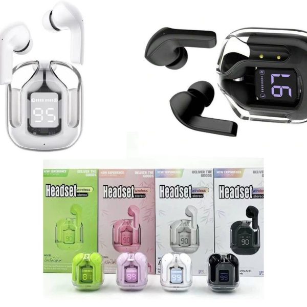 Air31 Earbuds Wireless Crystal Transparent Body | Air 31 Tws  Bluetooth 5.3 (random Color)